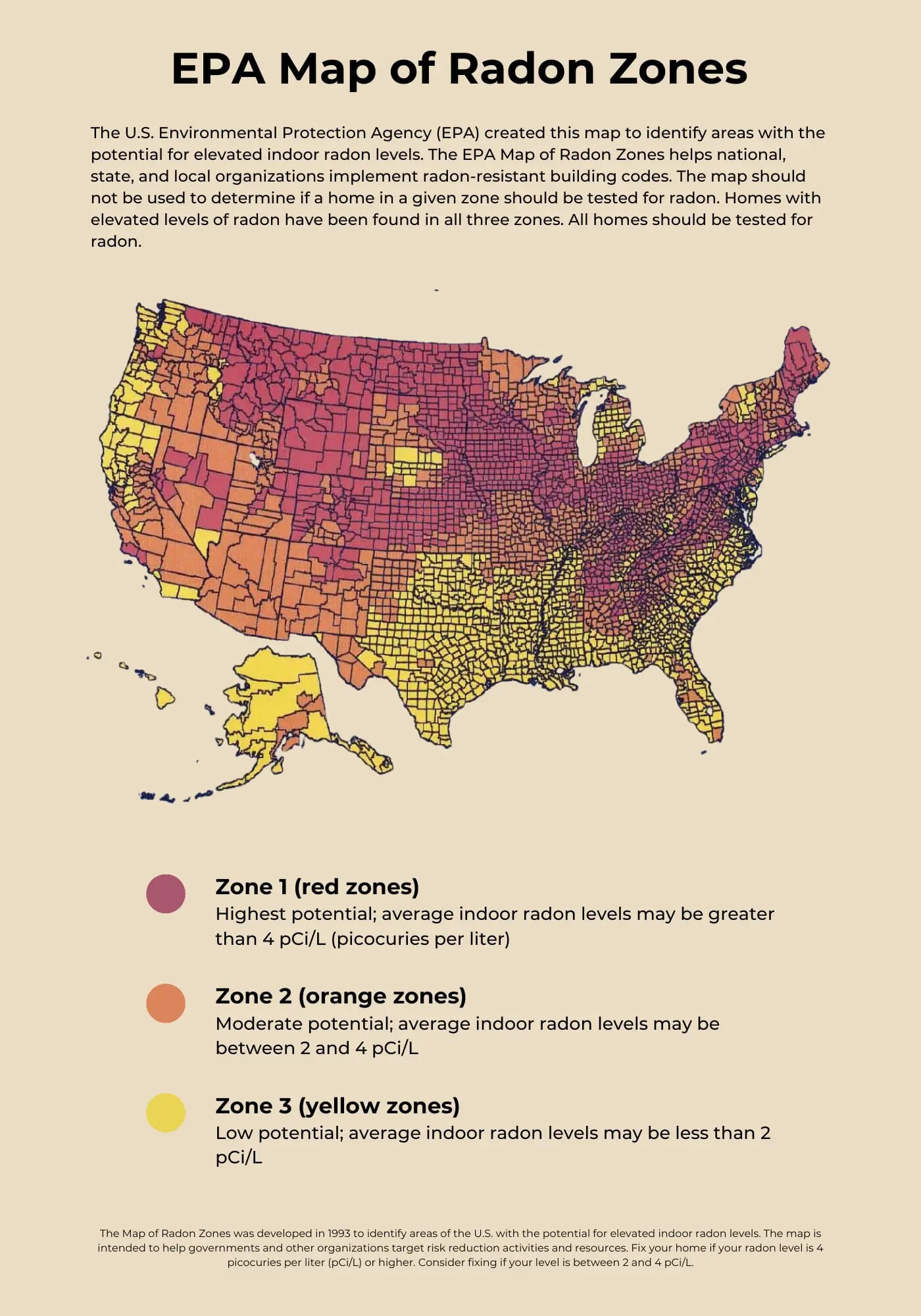 EPA Map of Radon Zones