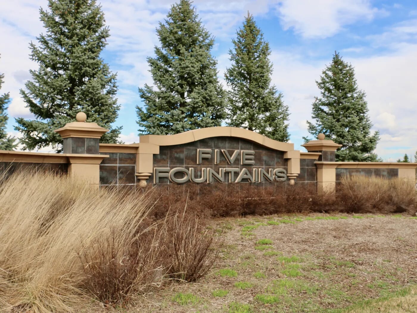 Five Fountains Neighborhood Sign in Omaha, Nebraska